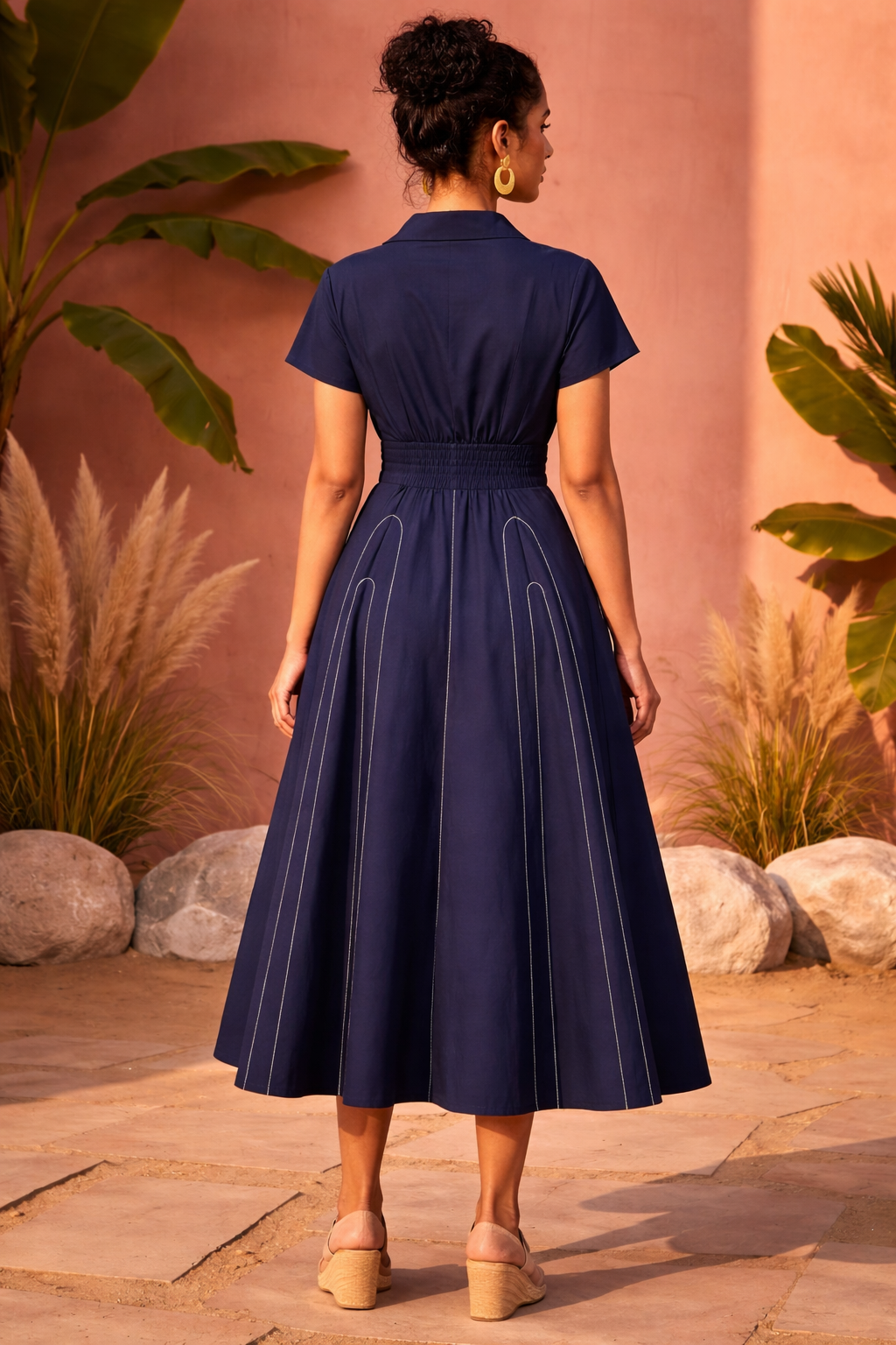 Navy Blue One Piece Dress for Women