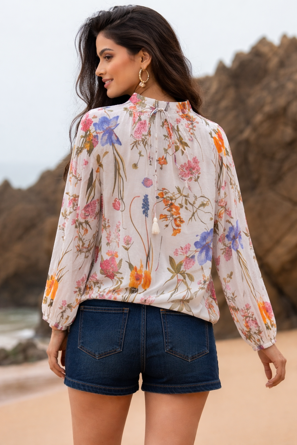 Printed Poplin Top for women