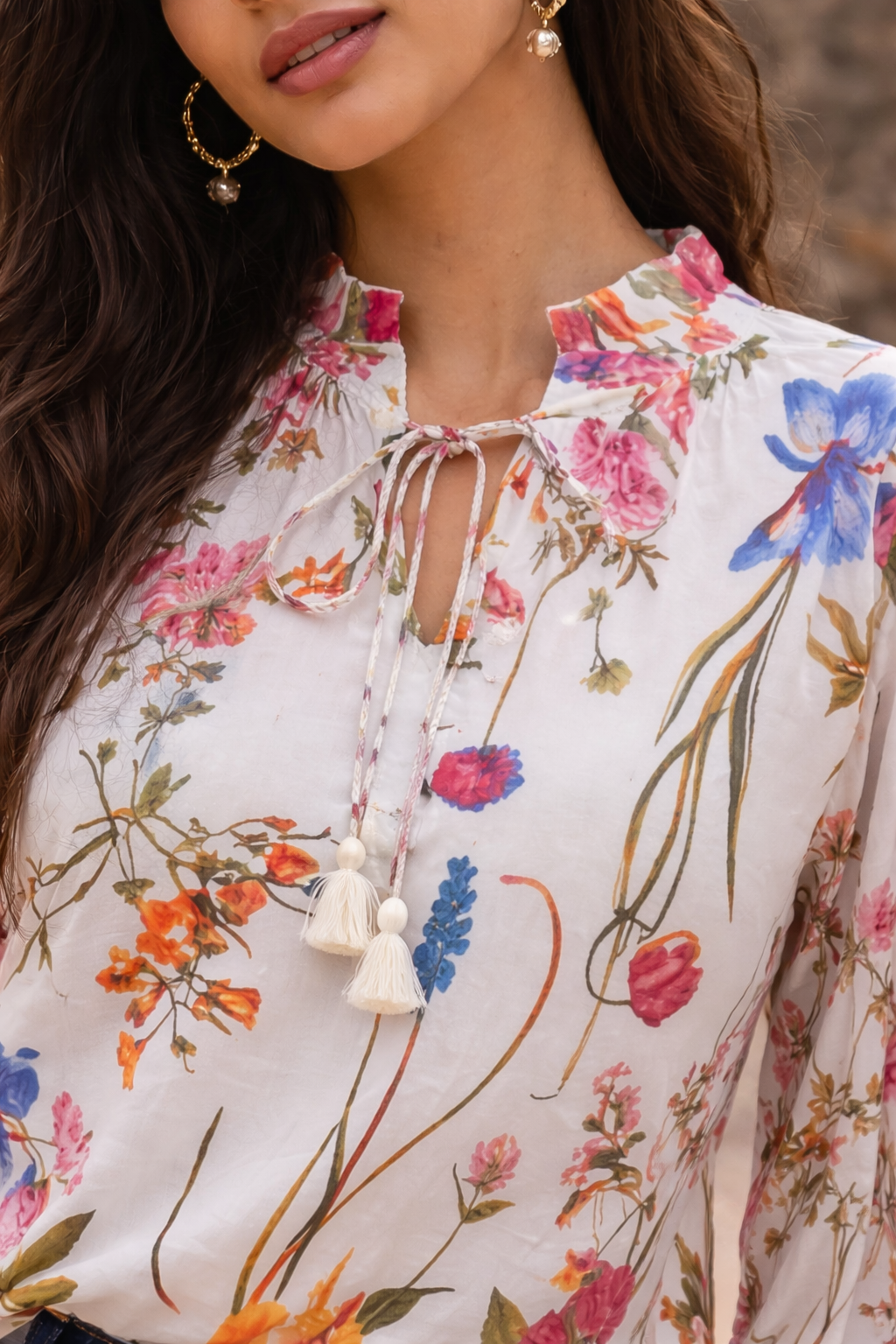 Printed Poplin Top for women