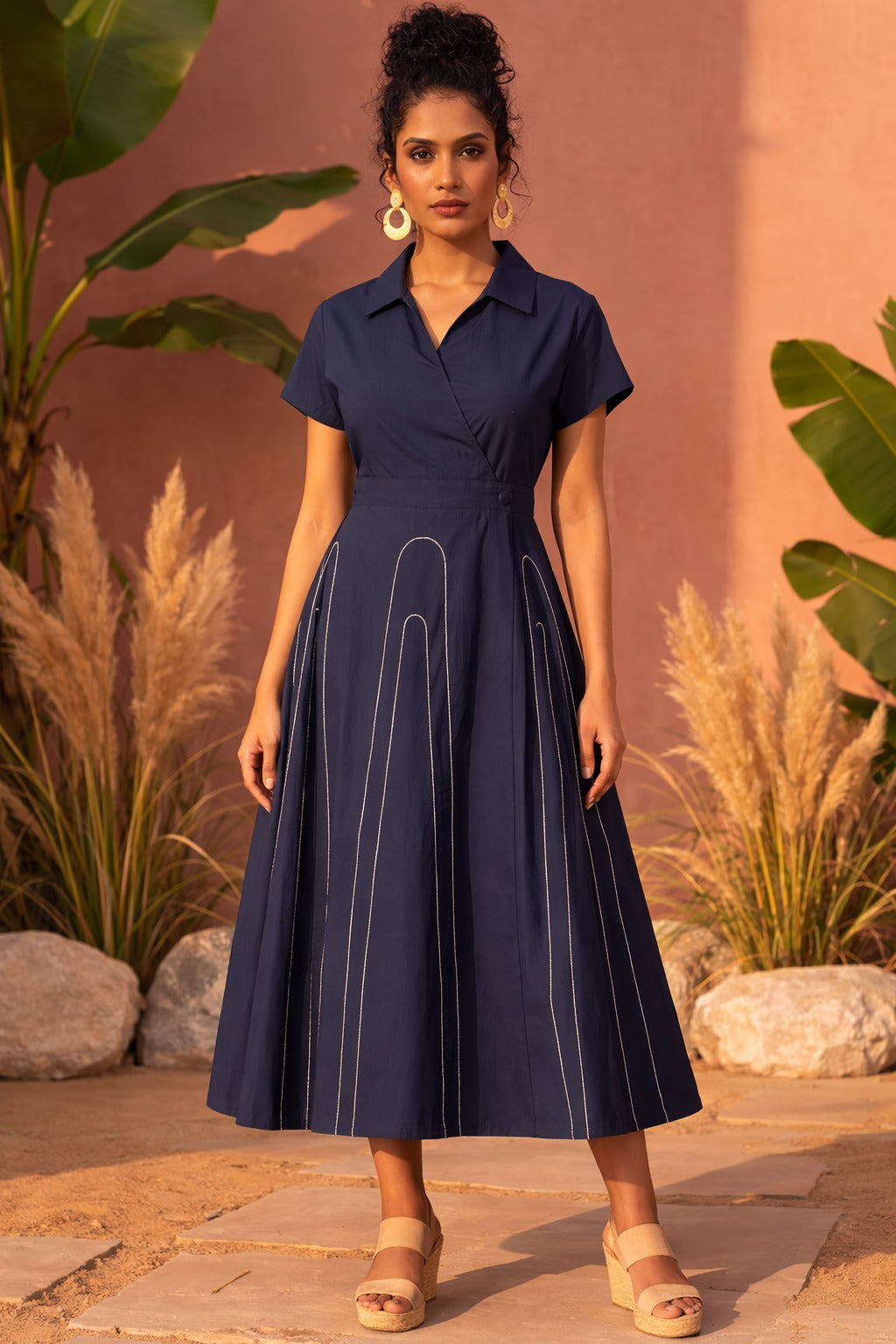 Navy Blue One Piece Dress for Women