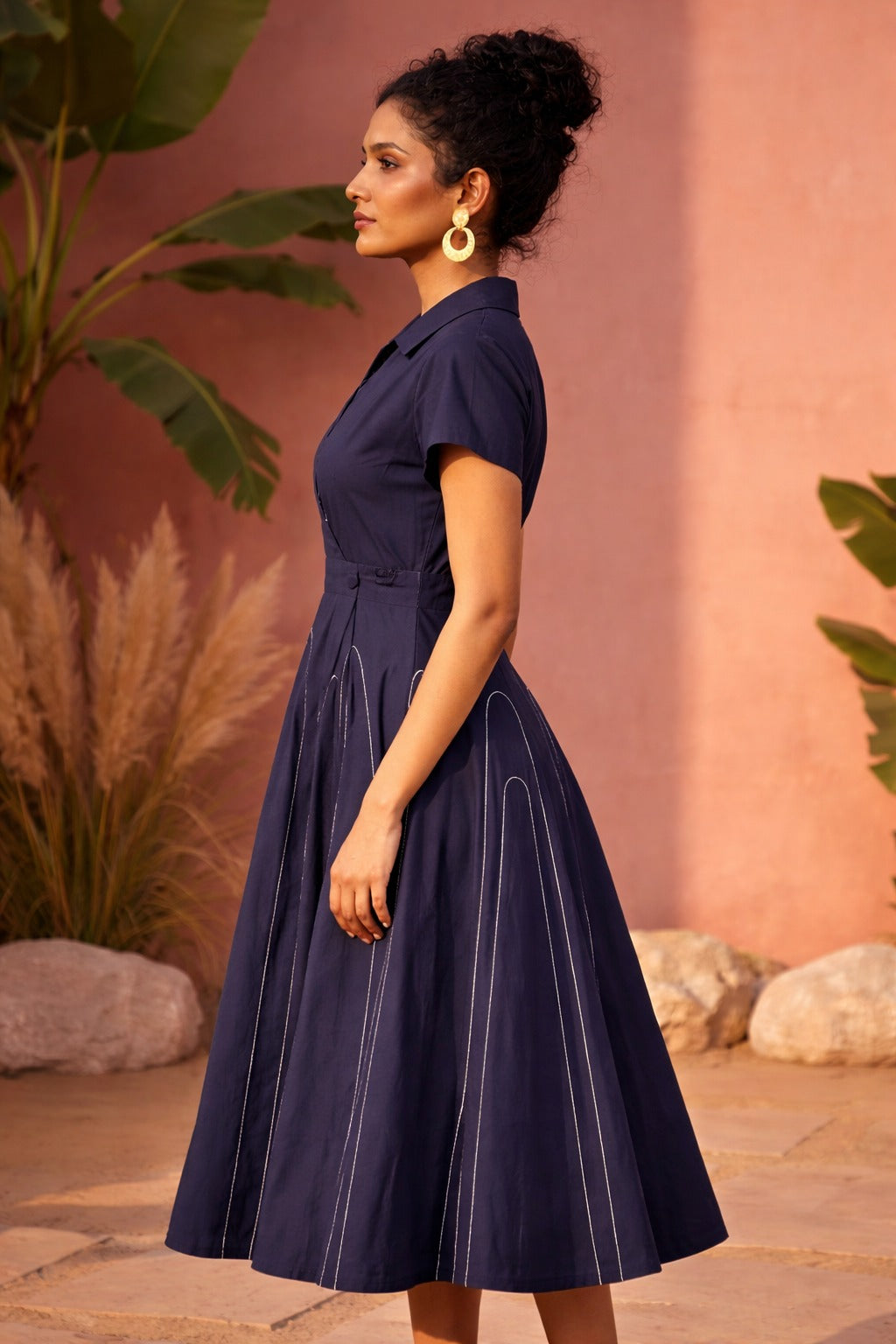 Navy Blue One Piece Dress for Women